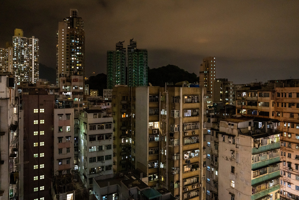 FILE - A general view of the residential area in Sham Shui Po district of Hong Kong, Feb. 6, 2025. (AP Photo/Chan Long Hei, File)