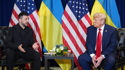 FILE - President Donald Trump meets with Ukrainian President Volodymyr Zelenskyy during the United Nations General Assembly, Sept. 23, 2025, in New York. (AP Photo/Evan Vucci, File) FILE - President Donald Trump meets with Ukrainian President Volodymyr Zelenskyy during the United Nations General Assembly, Sept. 23, 2025, in New York. (AP Photo/Evan Vucci, File)