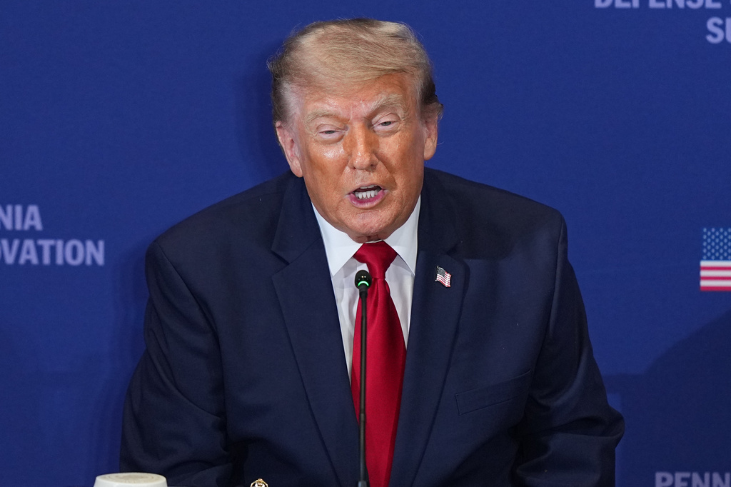 President Donald Trump speaks at the United States Army War College in Carlisle, Pa., during the Pennsylvania Defense and Innovation Summit, Wednesday, July 15, 2026. (AP Photo/Matt Rourke)