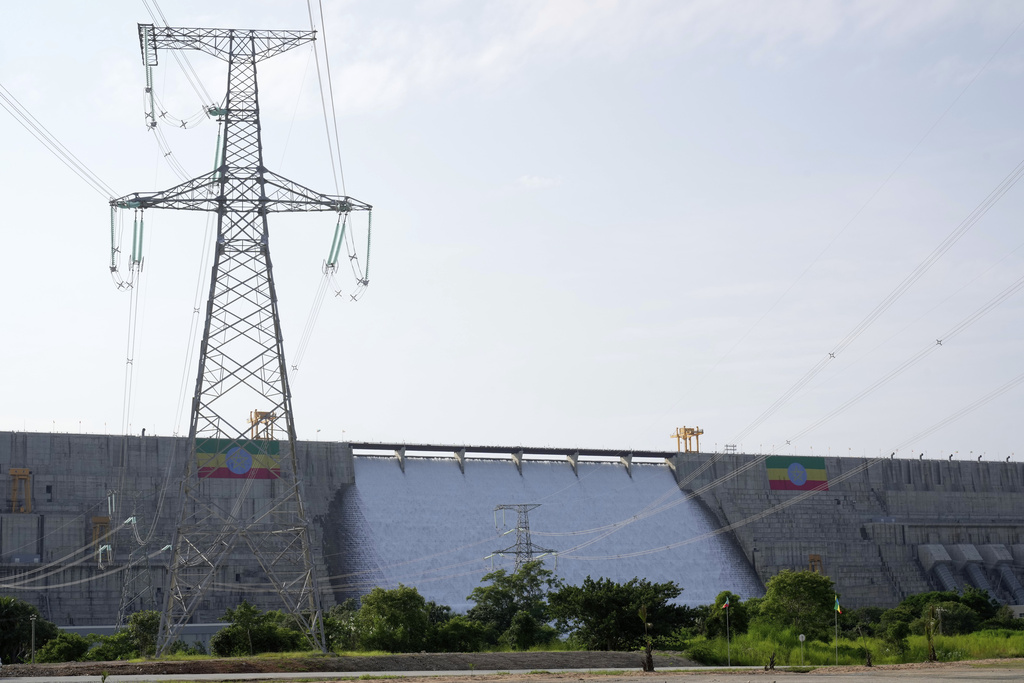 A view of the Grand Ethiopian Renaissance Dam in Benishangul-Gumuz, Ethiopia, Tuesday, Sept. 9, 2025. (AP Photo/Jackson Njehia)