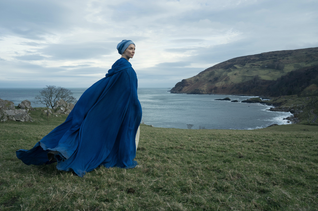This image released by A24 shows Jodie Comer in a scene from "The Death of Robin Hood." (Aidan Monaghan/A24 via AP)