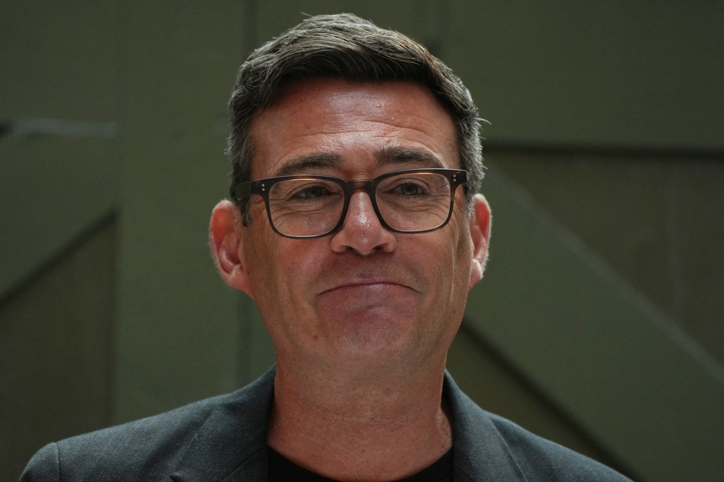 Labour Party's Andy Burnham delivers a speech at the People's History Museum in Manchester, England, Monday, June 29, 2026.(AP Photo/Alastair Grant)