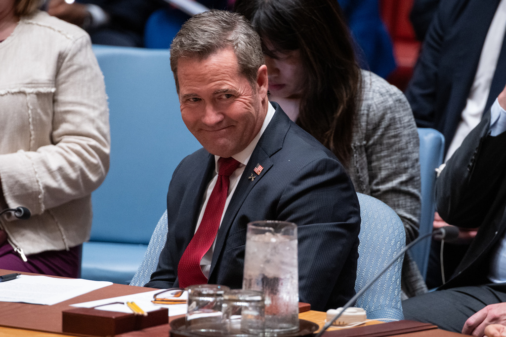U.S. UN Ambassador Mike Waltz arrives to a High-Level Security Council on Palestinians and Israel during the 80th session of the United Nations General Assembly, Tuesday, Sept. 23, 2025. (AP Photo/Angelina Katsanis)