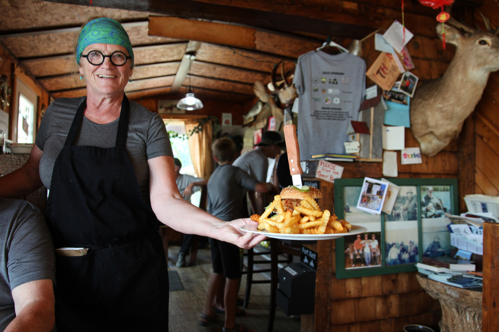 Darlene Dumond, owner of Two Rivers Lunch, the only restaurant in Allagash, Maine, poses for a portrait, July 26, 2026, in Allagash. (AP Photo/Kimberlee Kruesi)