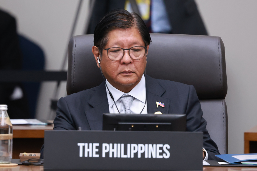 Philippines President Ferdinand Marcos Jr. attends at the Asia-Pacific Economic Cooperation (APEC) Economic Leaders' Meeting in Gyeongju, South Korea, Saturday, Nov. 1, 2025. (Yonhap via AP)