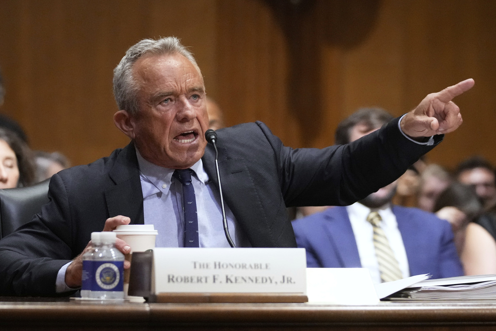 Secretary of Health and Human Services Robert F. Kennedy Jr., appears before the Senate Finance Committee, on Capitol Hill in Washington, Thursday, Sept. 4, 2025. (AP Photo/Mark Schiefelbein)