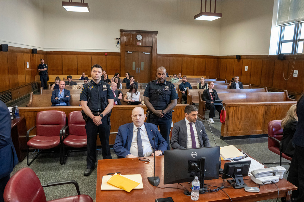 Harvey Weinstein appears in Manhattan criminal court, Tuesday, April 14, 2026, in New York. (Steven Hirsch/New York Post via AP, Pool)