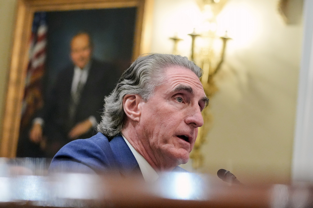 Interior Secretary Doug Burgum testifies during the House National Resources Committee on the budget request for the Interior Department on Capitol Hill, Wednesday, May 13, 2026, in Washington. (AP Photo/Mariam Zuhaib)