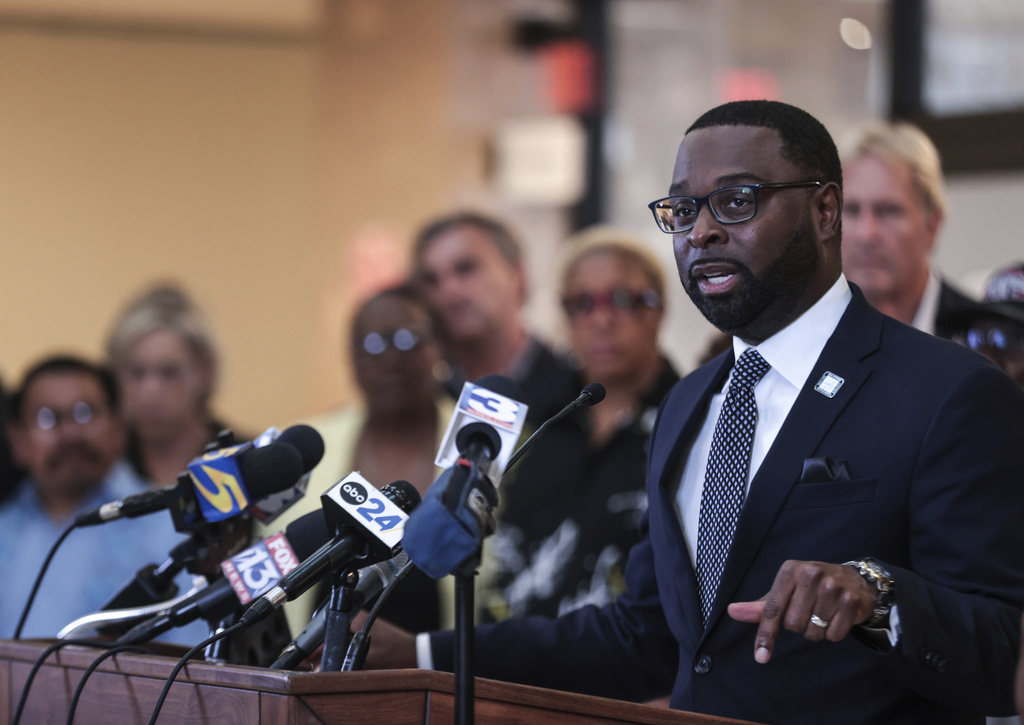 Memphis Mayor Paul Young speaks about the deployment of the National Guard to the city during a news conference Friday, Sept. 12, 2025, in Memphis, Tenn. (Patrick Lantrip/Daily Memphian via AP)