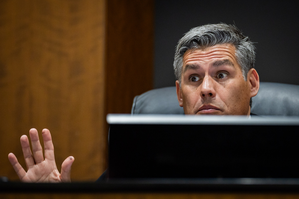 FILE - Fourth District Court Judge Tony Graf speaks during a preliminary hearing for Tyler Robinson, who is accused of fatally shooting Charlie Kirk, at the Fourth District Court in Provo, Utah, July 8, 2026. (Tess Crowley/The Deseret News via AP, Pool, File)