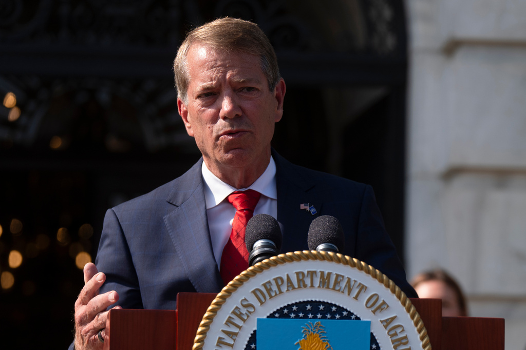 FILE - Nebraska Gov. Jim Pillen, speaks during a news conference at the Department of Agriculture to rollout the USDA'S National Farm Security Action Plan in Washington, July 8, 2025. (AP Photo/Manuel Balce Ceneta, File)