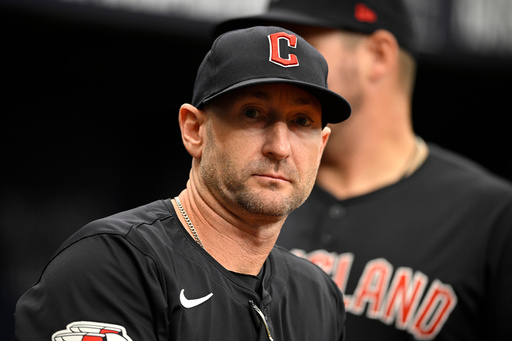 FILE - Cleveland Guardians bench coach Craig Albernaz looks on from the dugout before a baseball game against the Tampa Bay Rays, July 14, 2024, in St. Petersburg, Fla. (AP Photo/Phelan M. Ebenhack, File) FILE - Cleveland Guardians bench coach Craig Albernaz looks on from the dugout before a baseball game against the Tampa Bay Rays, July 14, 2024, in St. Petersburg, Fla. (AP Photo/Phelan M. Ebenhack, File)