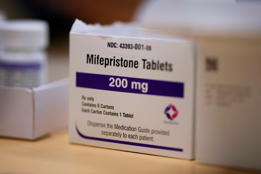 FILE - Mifepristone tablets are seen in a Planned Parenthood clinic, July 18, 2024, in Ames, Iowa. (AP Photo/Charlie Neibergall, File) FILE - Mifepristone tablets are seen in a Planned Parenthood clinic, July 18, 2024, in Ames, Iowa. (AP Photo/Charlie Neibergall, File)