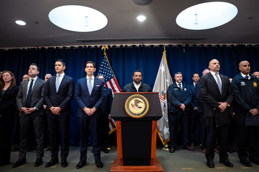 FBI director Kash Patel speaks at a press conference announcing the arrests of Portland Trail Blazers head coach Chauncey Billups and Miami Heat guard Terry Rozier in connection with a federal investigation into sports betting and illegal gambling, Thursday, Oct. 23, 2025, in New York. (AP Photo/Angelina Katsanis) FBI director Kash Patel speaks at a press conference announcing the arrests of Portland Trail Blazers head coach Chauncey Billups and Miami Heat guard Terry Rozier in connection with a federal investigation into sports betting and illegal gambling, Thursday, Oct. 23, 2025, in New York. (AP Photo/Angelina Katsanis)