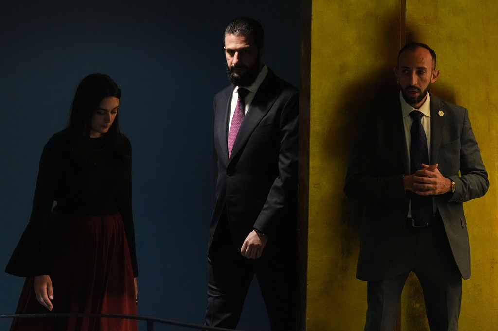 Syria's President Ahmed al-Sharaa arrives to speak during the 81st session of the United Nations General Assembly at United Nations headquarters, Wednesday, Sept. 23, 2026. (AP Photo/Heather Khalifa)