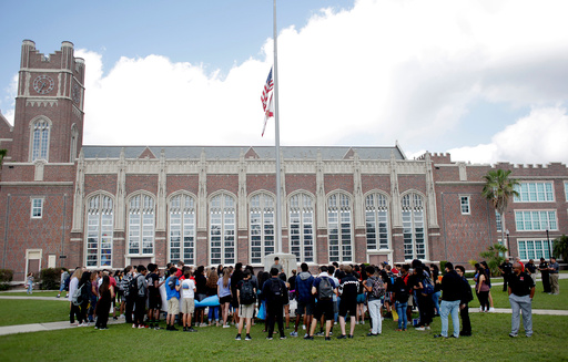 Hillsborough High School students walk out of their classes in protest demanding gun law reform April 20, 2018, in Tampa. (Octavio Jones/Tampa Bay Times via AP, File) Hillsborough High School students walk out of their classes in protest demanding gun law reform April 20, 2018, in Tampa. (Octavio Jones/Tampa Bay Times via AP, File)