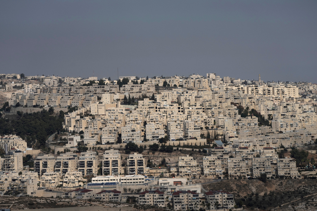 FILE - The Israeli settlement of Har Homa, seen from the West Bank city of Bethlehem, Tuesday, Dec. 17, 2024. (AP Photo/Mahmoud Illean, file)