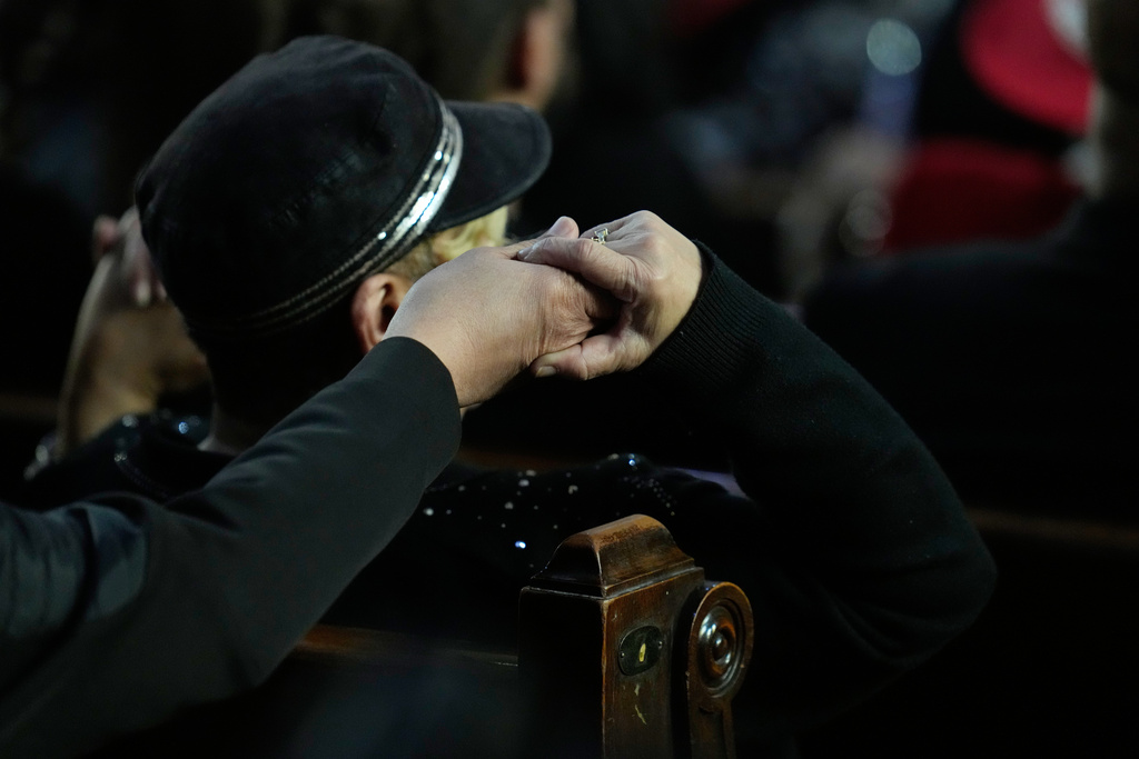 A visitor listens during the Homegoing Celebration of Life for the Rev. Jesse Jackson, Saturday, March 7, 2026, at Rainbow PUSH Coalition headquarters in Chicago. (AP Photo/Erin Hooley)