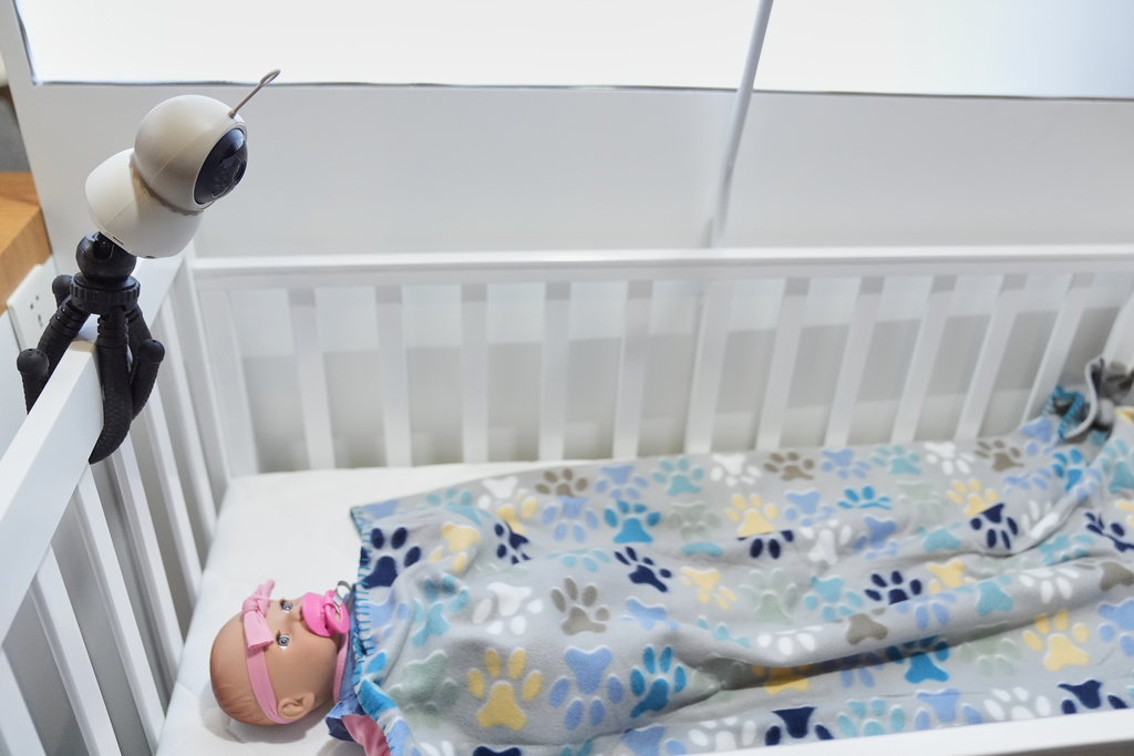 A baby monitor is seen on display at the Shenzhen Aoni Electronic booth during the CES tech show Wednesday, Jan. 7, 2026, in Las Vegas. (AP Photo/Abbie Parr)