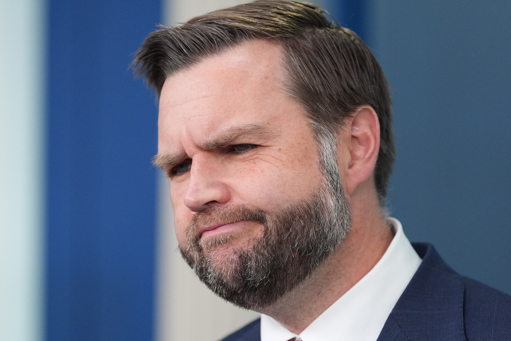 Vice President JD Vance speaks with reporters in the James Brady Press Briefing Room at the White House, Thursday, Sept. 3, 2026, in Washington. (AP Photo/Alex Brandon) CORRECTION: Date corrected to Sept. 3 instead of July 23.