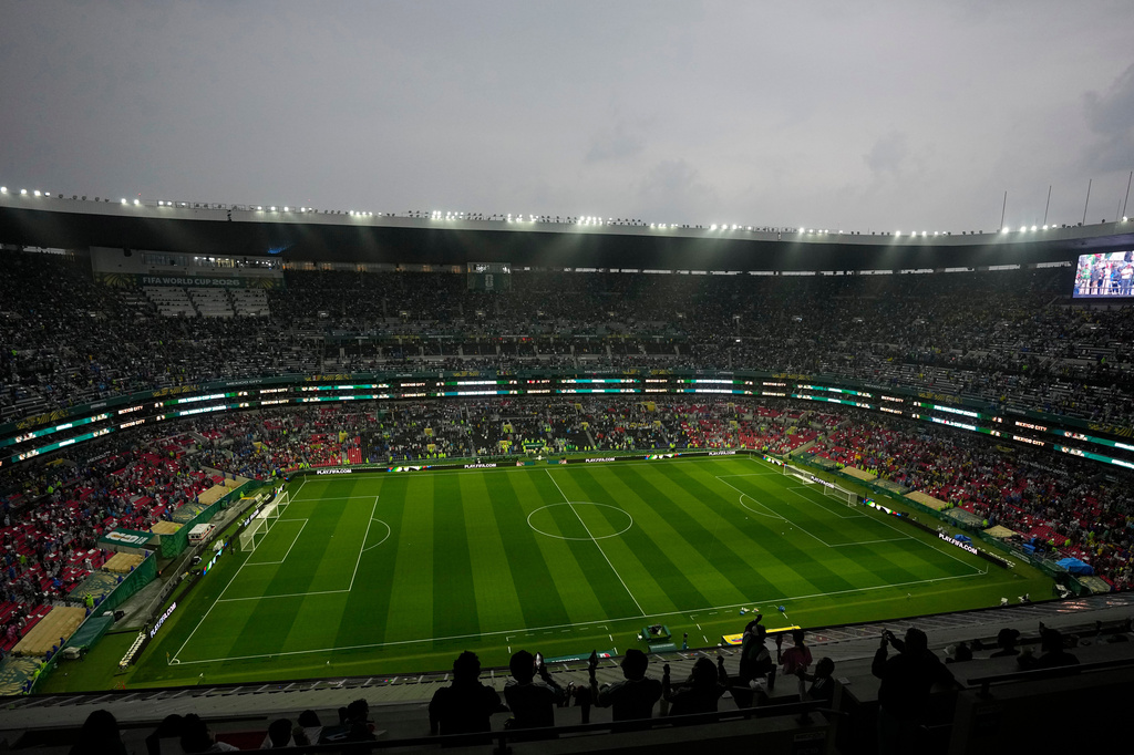 General view before the World Cup round of 32 soccer match between Mexico and Ecuador in Mexico City, Tuesday, June 30, 2026. (AP Photo/Silvia Izquierdo)