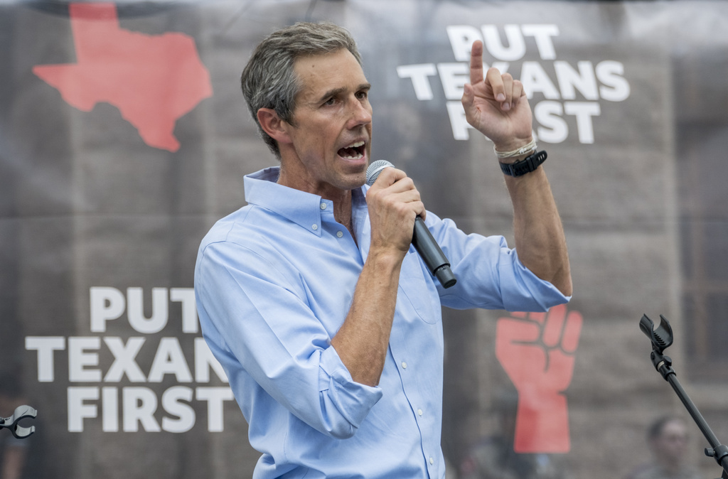 FILE - Former Rep. Beto O'Rourke speaks during a rally at the State Capitol, Aug. 16, 2025, in Austin, Texas, against congressional redistricting efforts by Texas Republicans and President Donald Trump. (AP Photo/Rodolfo Gonzalez, File)