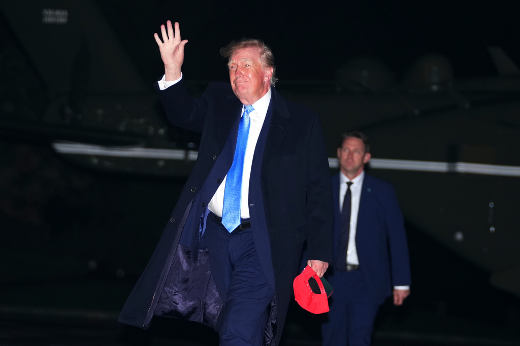 President Donald Trump walks on the South Lawn of the White House after arriving on Marine One, Sunday, Sept. 27, 2026, in Washington. (AP Photo/Allison Robbert)