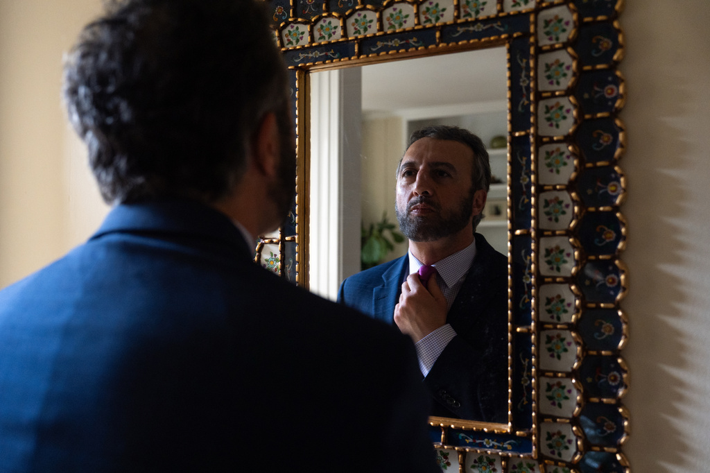 Alireza Nader poses for a portrait, March 31, 2026, in Washington. (AP Photo/Julia Demaree Nikhinson)