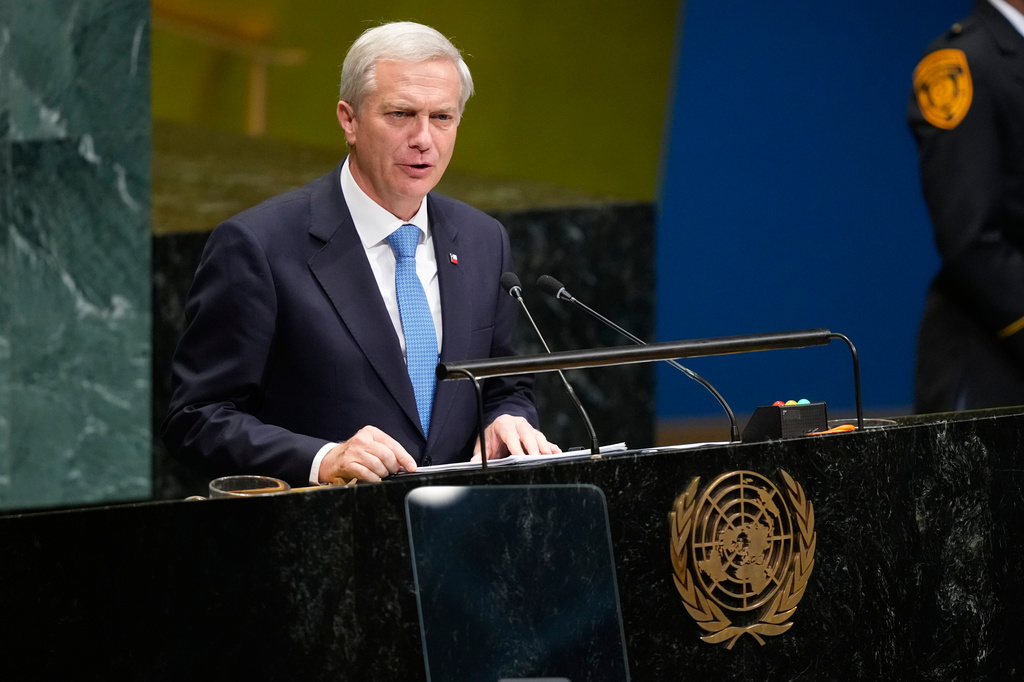 Chile's President Jose Antonio Kast speaks during the 81st session of the United Nations General Assembly at United Nations headquarters, Tuesday, Sept. 22, 2026. (AP Photo/Yuki Iwamura)
