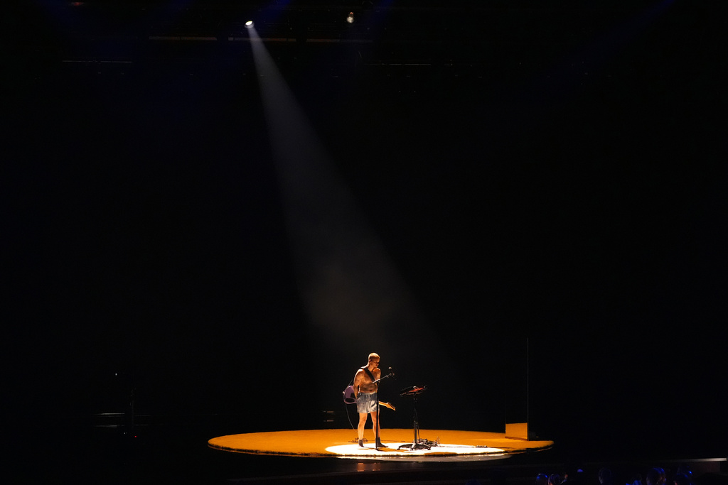 Justin Bieber performs "Yukon" during the 68th annual Grammy Awards on Sunday, Feb. 1, 2026, in Los Angeles. (AP Photo/Chris Pizzello)
