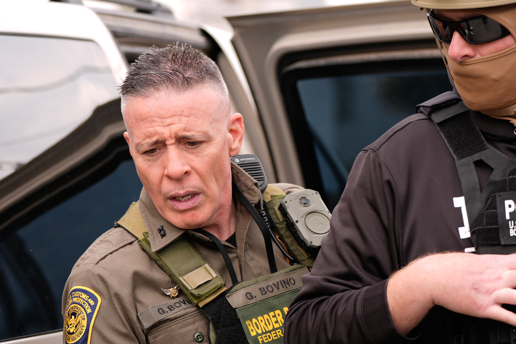 U.S. Border Patrol Commander at large Gregory Bovino talks to the media in Kenner, La.,Wednesday, Dec. 3, 2025. (AP Photo/Gerald Herbert)