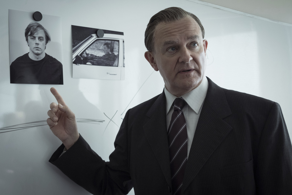 This image released by PBS Masterpiece shows Hugh Bonneville in a scene from "The Gold." (Sally Mais/All3Media and Masterpiece via AP)