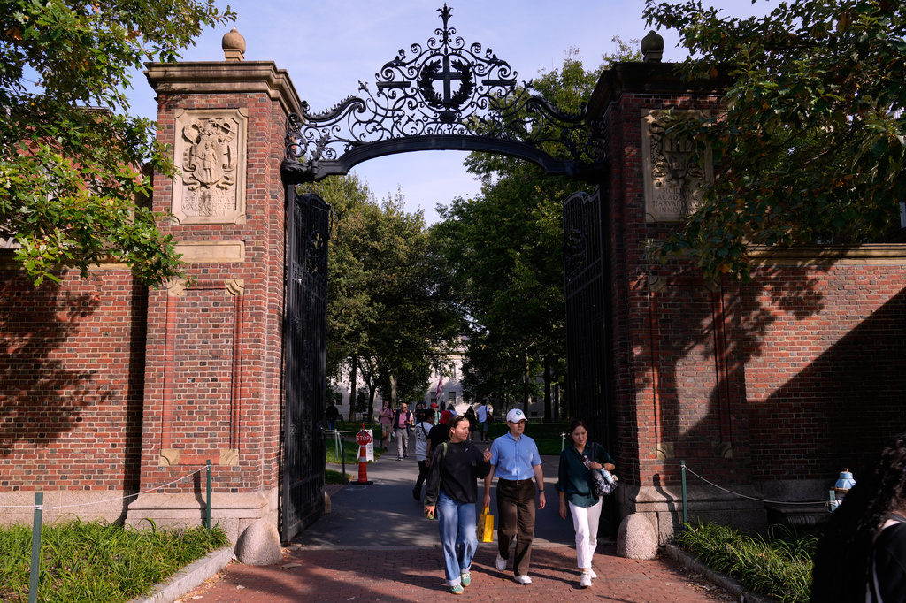 FILE - The gates of Harvard Yard at Harvard University, Sept. 30, 2025, in Cambridge, Mass. (AP Photo/Charles Krupa, File)