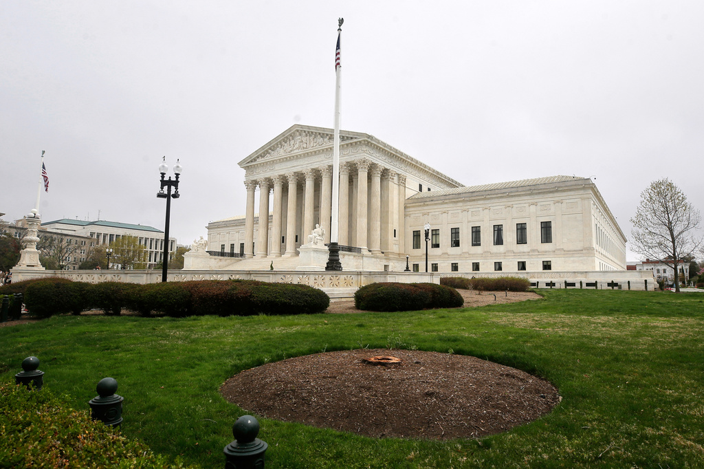 The U.S. Supreme Court is seen in Washington, Friday, April 3, 2026. (AP Photo/Rahmat Gul)