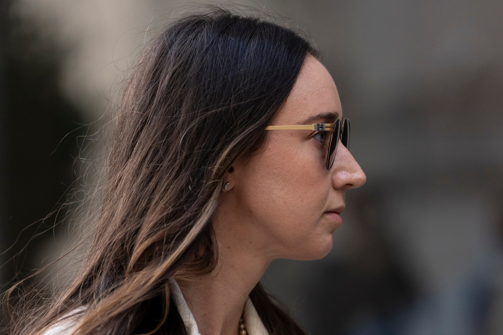Charlie Javice arrives at Manhattan federal court, Monday, Sept. 29, 2025, in New York. (AP Photo/Yuki Iwamura)