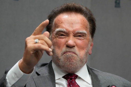 Former California Gov. Arnold Schwarzenegger attends a press conference at the Vatican, Tuesday, Sept. 30, 2025, to present the "Raising Hope for Climate Justice Conference," promoted by the Laudato Si' (Praise Be to You) Movement, which was inspired by the late Pope Francis' encyclical letter of the same name. (AP Photo/Gregorio Borgia) Former California Gov. Arnold Schwarzenegger attends a press conference at the Vatican, Tuesday, Sept. 30, 2025, to present the "Raising Hope for Climate Justice Conference," promoted by the Laudato Si' (Praise Be to You) Movement, which was inspired by the late Pope Francis' encyclical letter of the same name. (AP Photo/Gregorio Borgia)