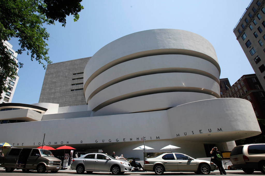 FILE - The exterior of Frank Lloyd Wright's Solomon R. Guggenheim Museum in New York, May 31, 2011. (AP Photo/Kathy Willens, File)