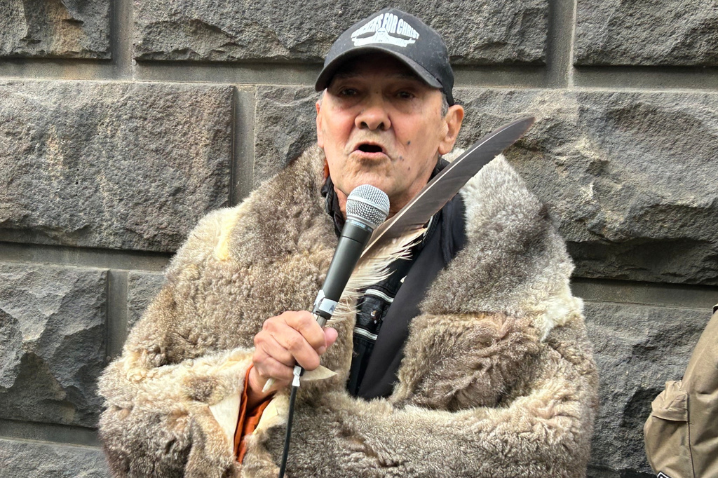 Uncle Robbie Thorpe speaks outside the Victoria state Supreme Court of Appeal in Melbourne, Australia, Wednesday, June 3, 2026. (AP Photo/Rod McGuirk)