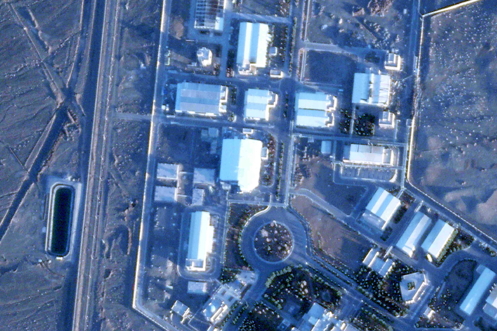 This satellite image from Planet Labs PBC shows the Pilot Fuel Enrichment Planet covered by a new roof at Iran's Natanz nuclear enrichment site on Wednesday, Jan. 28, 2026. (Planet Labs PBC via AP)