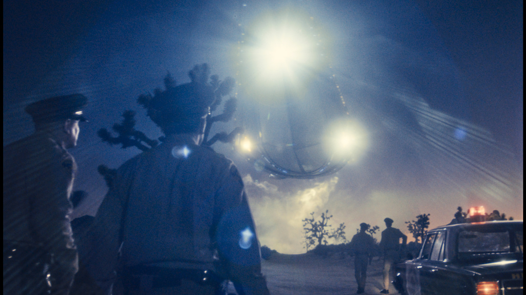 This image released by Universal Pictures shows a scene from "Disclosure Day." (Universal Pictures and Amblin Entertainment via AP)