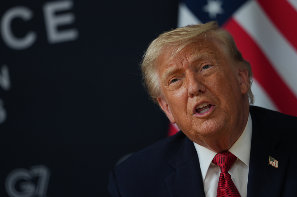 U.S. President Donald Trump meets with India's Prime Minister Narendra Modi on the sidelines of the G7 summit, Wednesday, June 17, 2026, in Evian-les-Bains, France. (AP Photo/Julia Demaree Nikhinson)