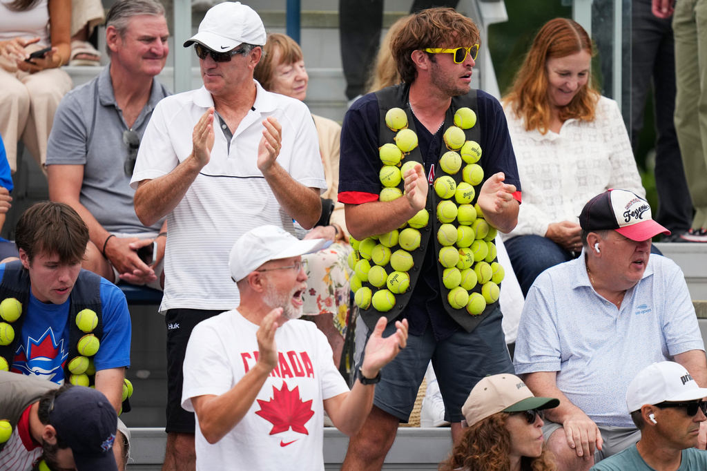 Fans watch a match between Mananchaya Sawangkaew, of Thailand, and Leylah Fernandez, of Canada, during the second round of the U.S. Open tennis championships Wednesday, Sept. 2, 2026, in New York. (AP Photo/Seth Wenig)