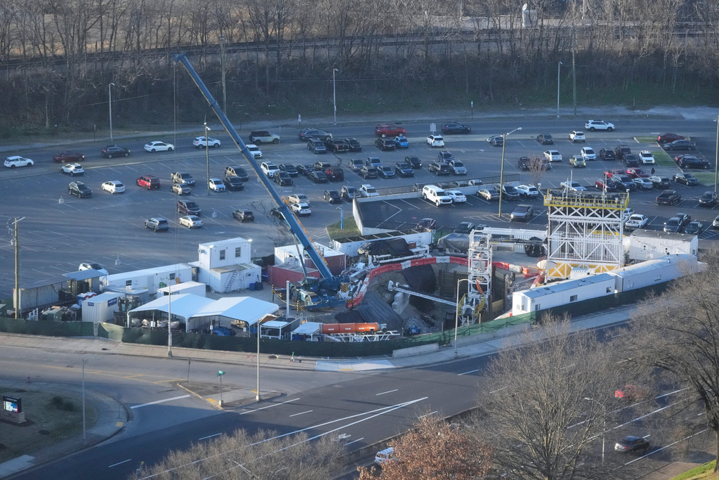 FILE - Construction is seen for the Music City Loop, an underground tunnel by Elon Musk's The Boring Company, Friday, Jan. 16, 2026, in Nashville, Tenn. (AP Photo/George Walker IV, File)