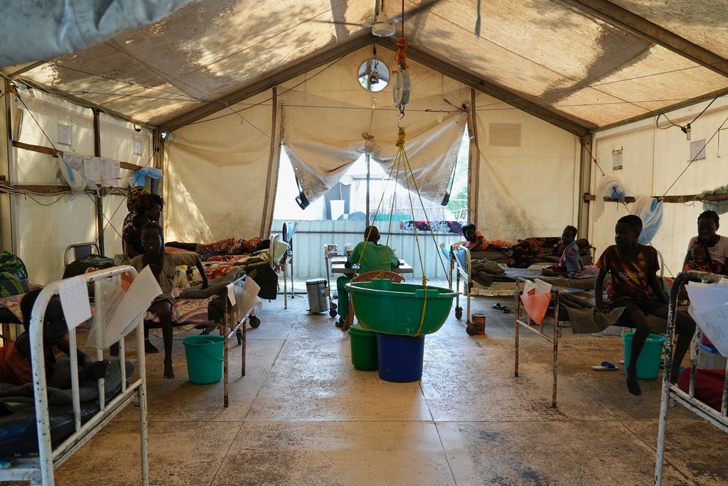FILE - Patients are seen at a hospital run by Medicines Sans Frontieres (Doctors Without Borders) in Old Fangak in Jonglei state, South Sudan Tuesday, Dec. 28, 2021. (AP Photo/Sam Mednick, File)