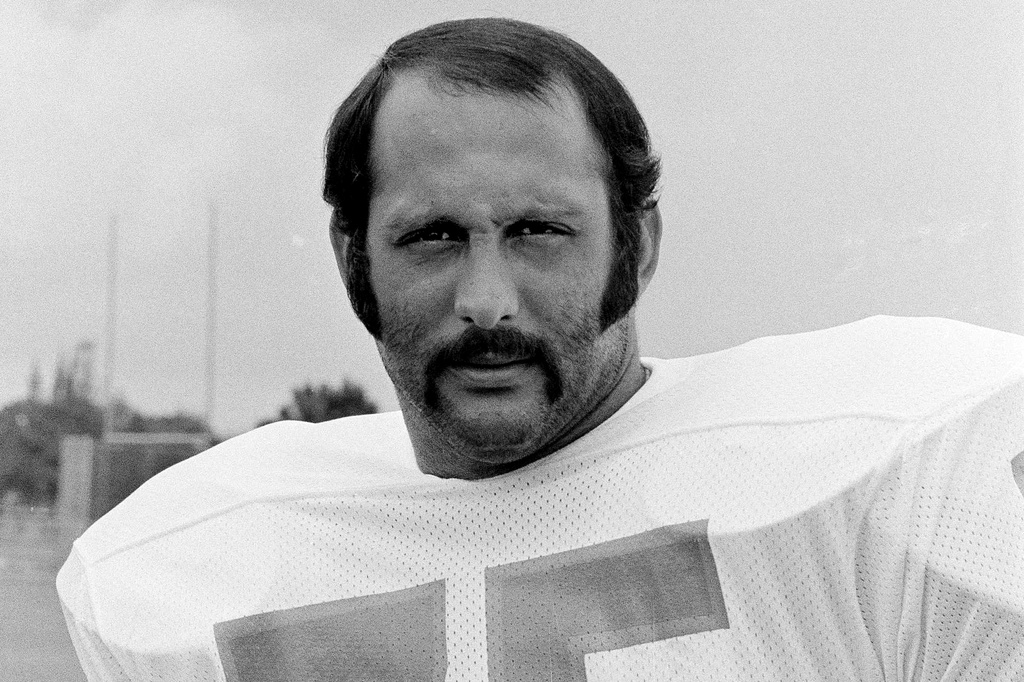 FILE - Miami Dolphins defensive tackle Manny Fernandez stands for a photo in Miami, Fla., July 18, 1973. (AP Photo/Jim Kerlin, File)