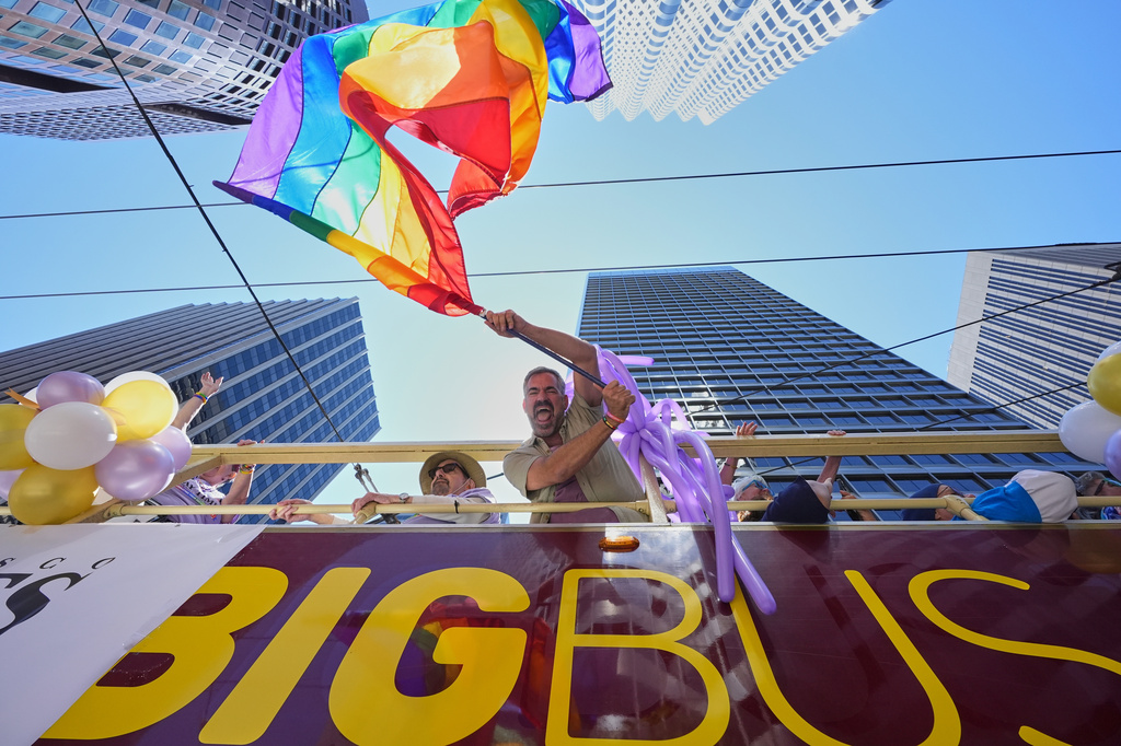 FILE - Revelers participate in the Pride Parade, June 29, 2025, in San Francisco. (AP Photo/Godofredo A. Vásquez, file)