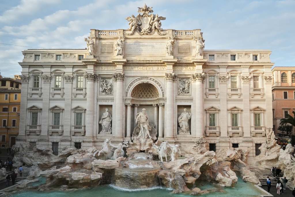 A view of Rome's Trevi Fountain, Friday, Dec. 19, 2025, as the city municipality announced that, starting on Feb. 1, it will impose a 2 euro fee for tourists to get close to the fountain. (AP Photo/Andrew Medichini)