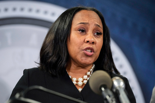 FILE - Fulton County District Attorney Fani Willis speaks during a news conference, Aug. 14, 2023, in Atlanta. (AP Photo/John Bazemore, File) FILE - Fulton County District Attorney Fani Willis speaks during a news conference, Aug. 14, 2023, in Atlanta. (AP Photo/John Bazemore, File)