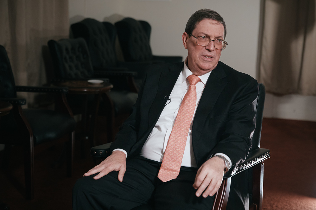 Cuban Foreign Minister Bruno Rodríguez is photographed at the Permanent Mission of Cuba on Thursday, Sept. 24, 2026, in New York. (AP Photo/Andres Kudacki)