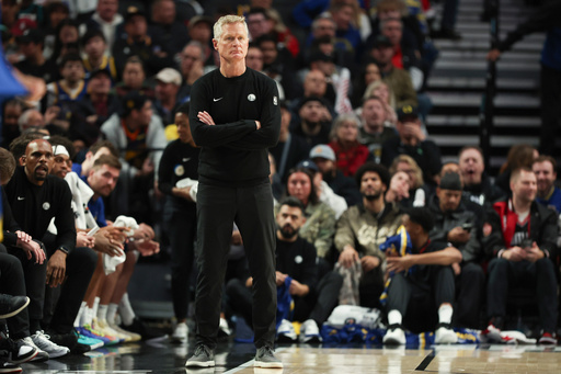 Golden State Warriors Head Coach Steve Kerr looks on during the second half of an NBA basketball game against the Golden State Warriors Friday, Oct. 24, 2025, in Portland, Ore. (AP Photo/Amanda Loman) Golden State Warriors Head Coach Steve Kerr looks on during the second half of an NBA basketball game against the Golden State Warriors Friday, Oct. 24, 2025, in Portland, Ore. (AP Photo/Amanda Loman)